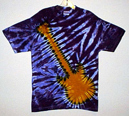 Purple and Gold Electric Guitar Tie-dye