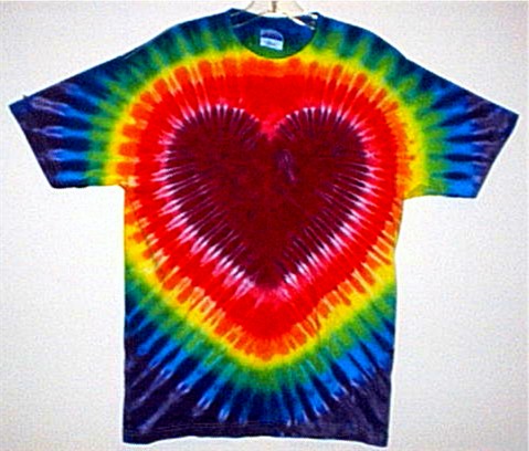 Amethyst Rainbow Heart Tiedye Shirts