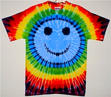 Baby Blue Smiley Tie-dyed Tees