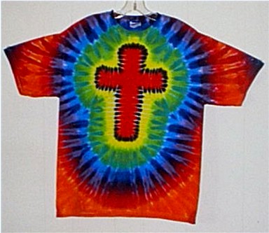 Fire Red Rainbow Cross Tie-dyed Tees