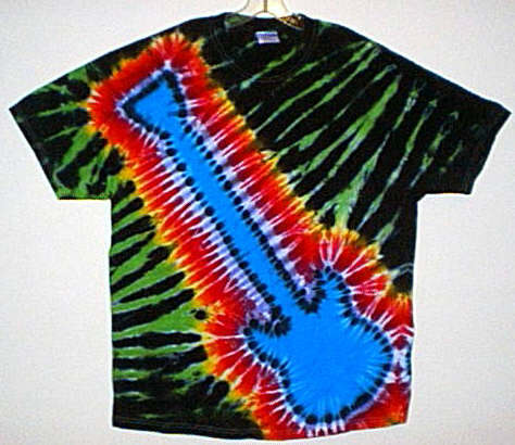 Turquoise Electric Guitar Tie-dyes