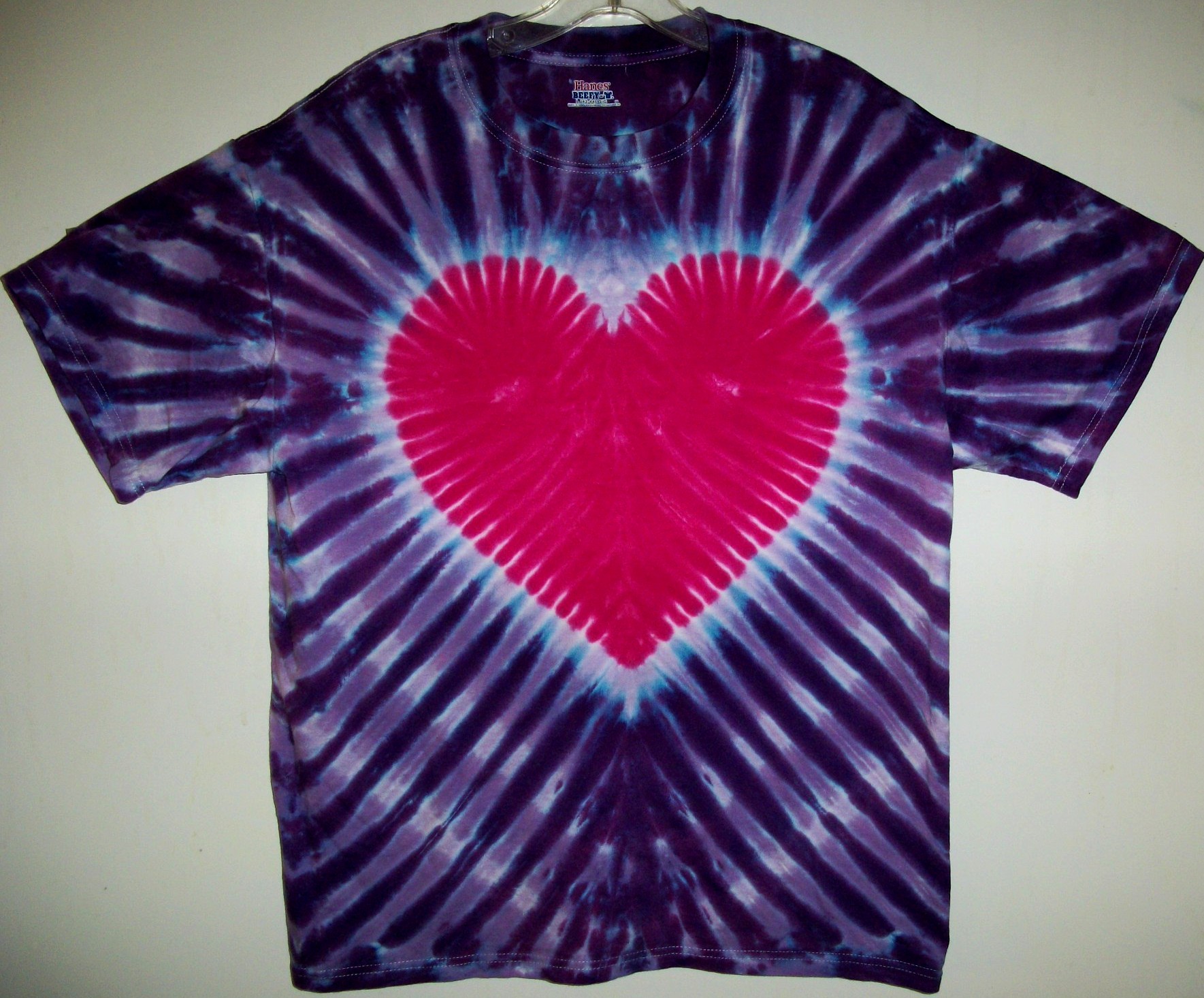 Hot Pink Heart tie-dye Tees