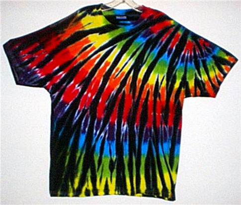  Jet Black Feather Stained Glass Tie-dyed Tees