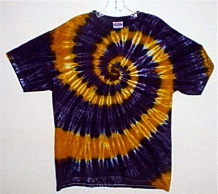 Purple and Gold is such a wonderful color combination on this tiedye tshirt design!
