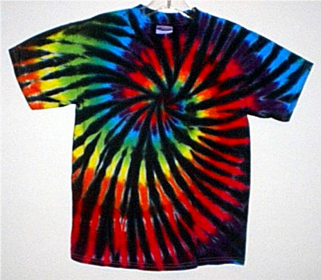 Jet Black Rainbow Starburst Tie-dye T-shirt