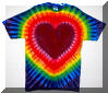 Amethyst Rainbow Heart Tie-dye Tee shirt.