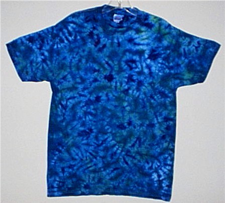  Blue and Green Fractal Tie-dyed Tees