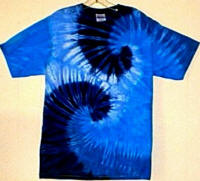 Blue Double Spiral Tie dye Tee Shirt.