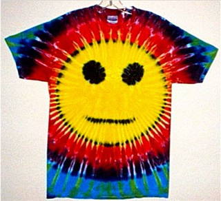 Poker Face Rainbow Smiley Tie-dyed Tees