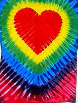 Fire Red Rainbow Heart Tie-dyed Tees