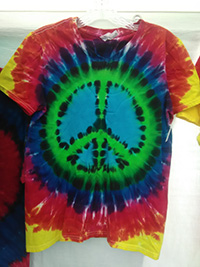 Green Rainbow Peace Sign Tie-dyed Tees