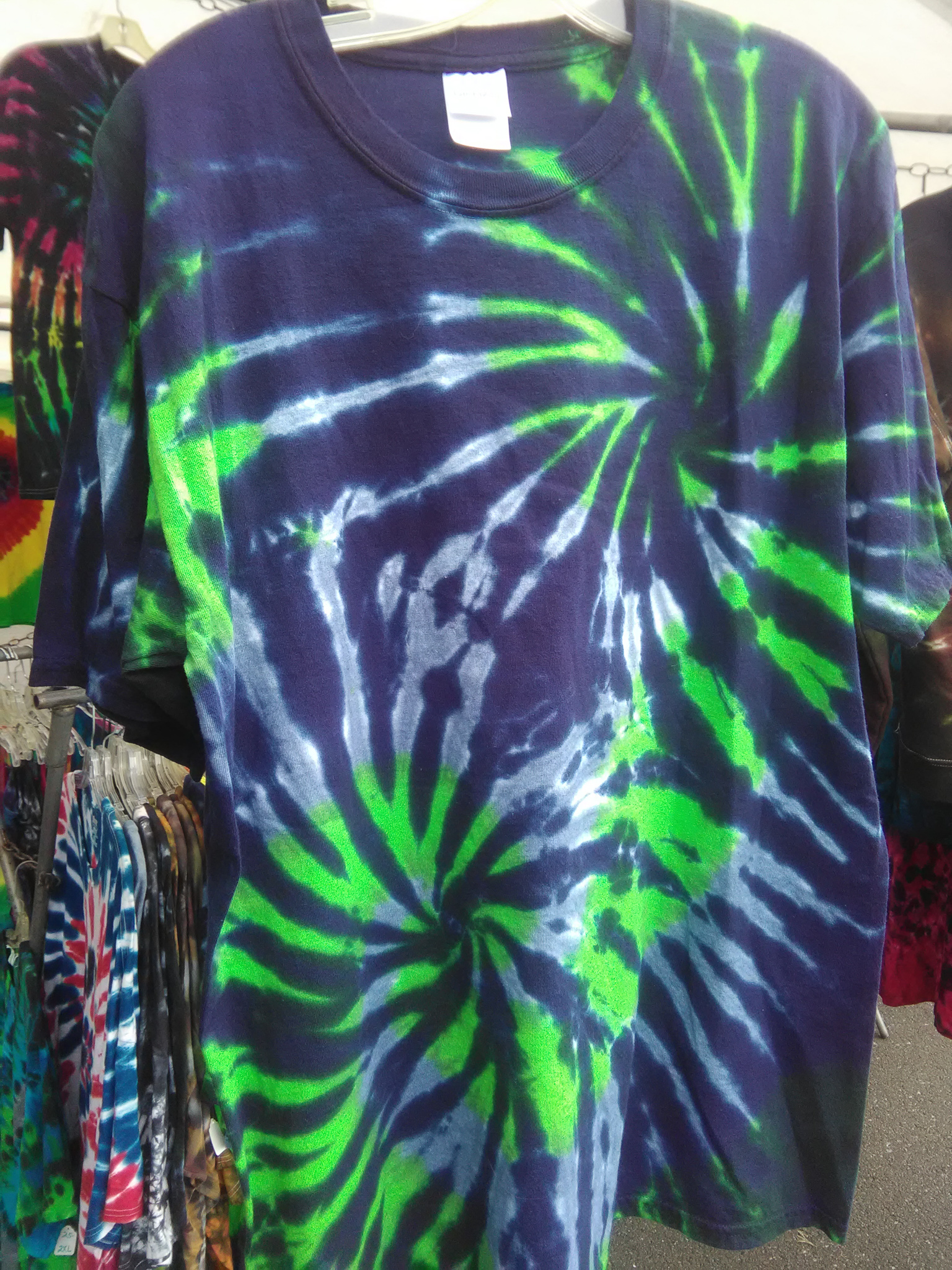 The double hawk spiral tie-dyed tee could start the wave just about anywhere!