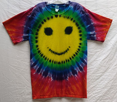  Rainbow Smile Face Tie-dyed Tees