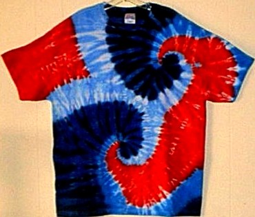  Patriotic Double Spiral Tie-dyed Tees