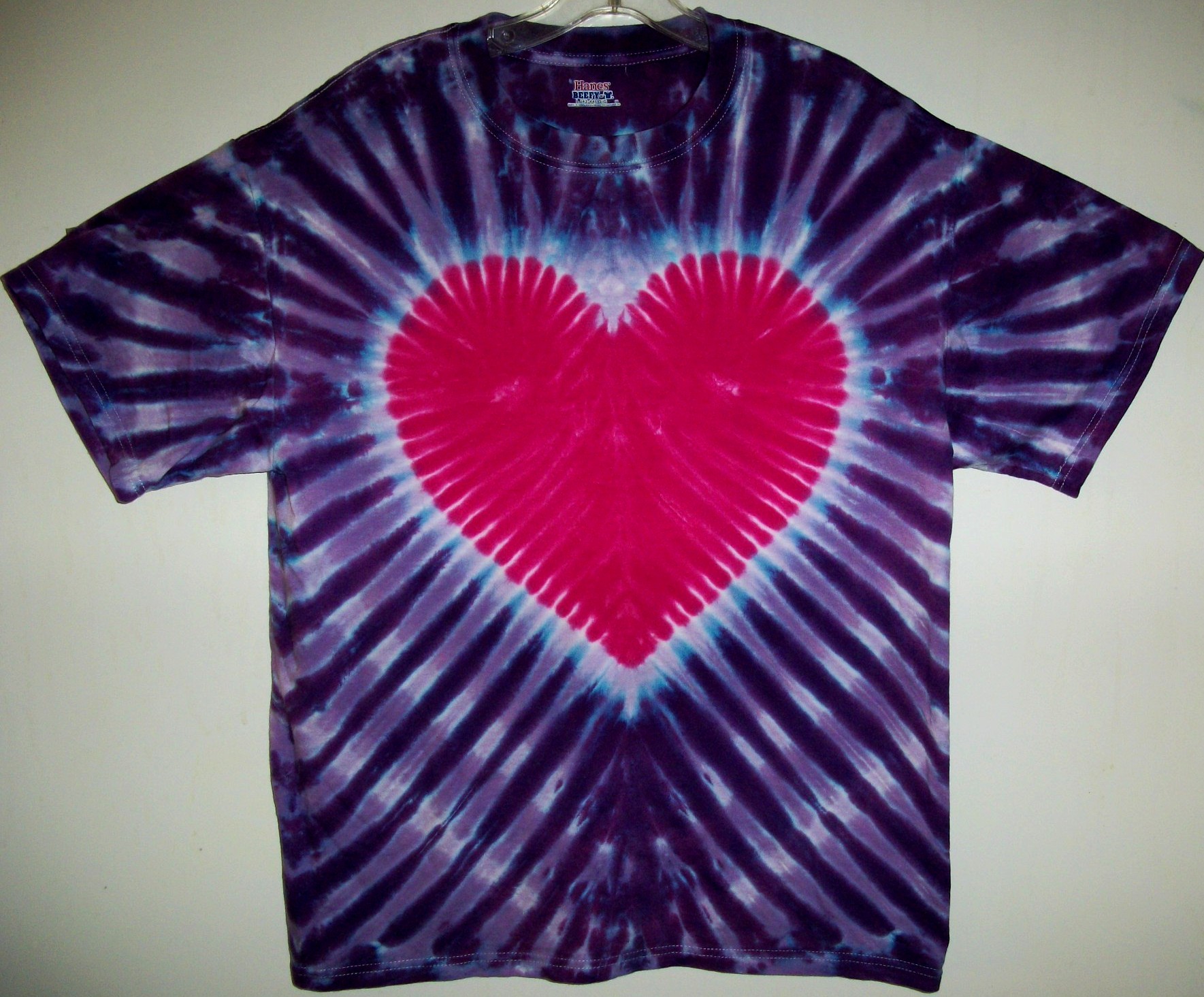 Hot Pink Heart Tie-dyed Tees