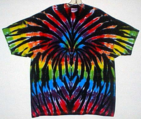  Jet Black Rainbow Spider Tie-dyed Tees