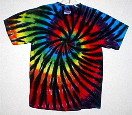  Jet Black Rainbow Starburst Tie-dyed Tees