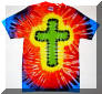 Lime Green Rainbow Cross tie dye tees.